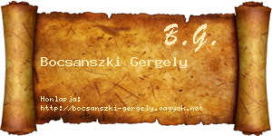 Bocsanszki Gergely névjegykártya