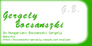 gergely bocsanszki business card